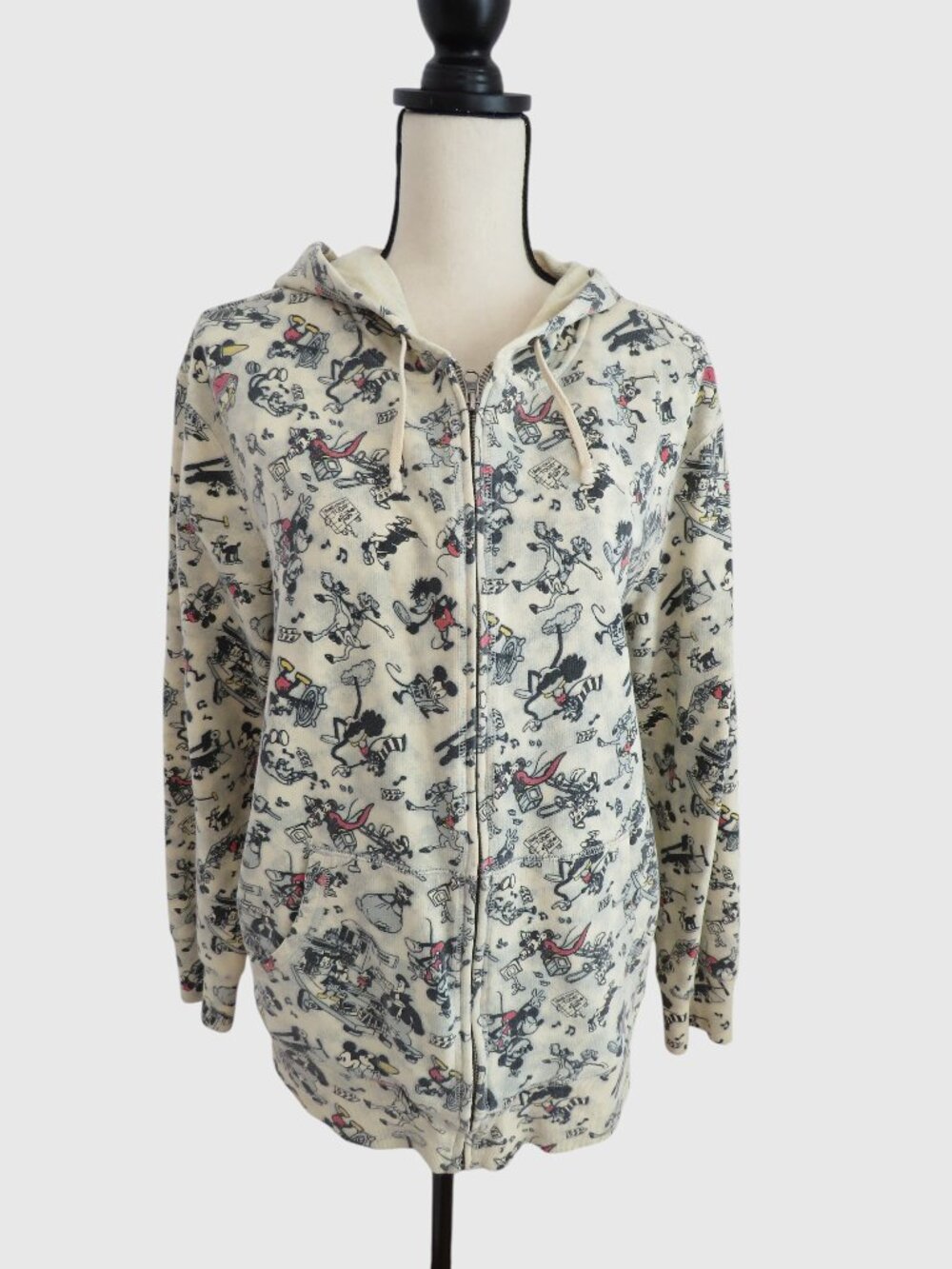Disney Mickey Mouse & Friends All Over Print Zip Hoodie NWOT XXL